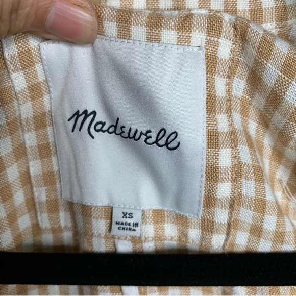 Madewell yellow gingham check linen dorset blazer jacket size XS‎ - Picture 3 of 6